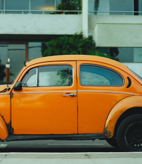 orange old car